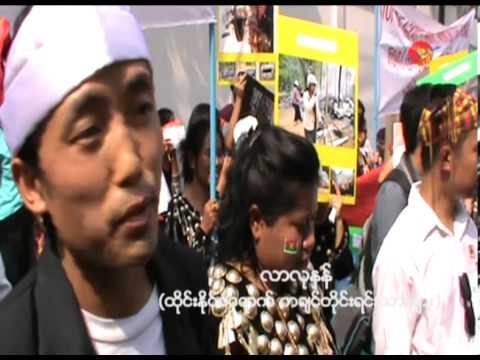 Protest in Bangkok calling for to stop war in Kachin