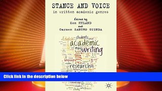 Price Stance and Voice in Written Academic Genres Carmen Sancho Guinda On Audio