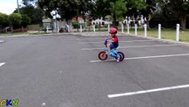 Venom Steals Spiderman Bicycle Kids Spidey Bike Riding part2
