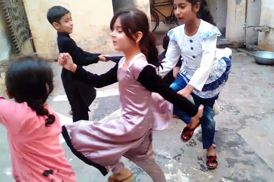 My sweet daughter playing with her cousins at home Gadi chali ey Multan