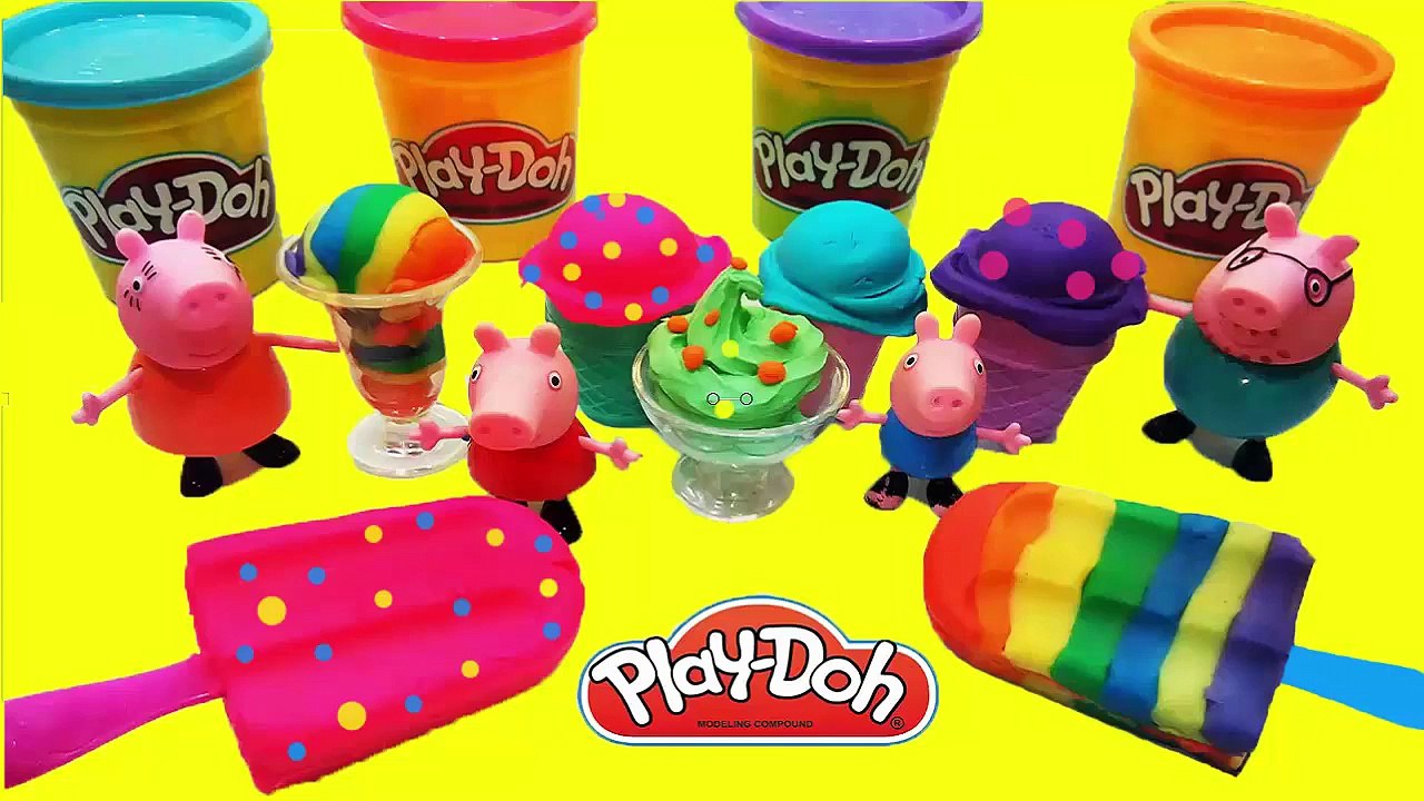 Pâte À Modeler!!! - Merveilleuse Crème Glacée Tasses Et Oeufs Surprises Peppa Pig 2016 Jouets
