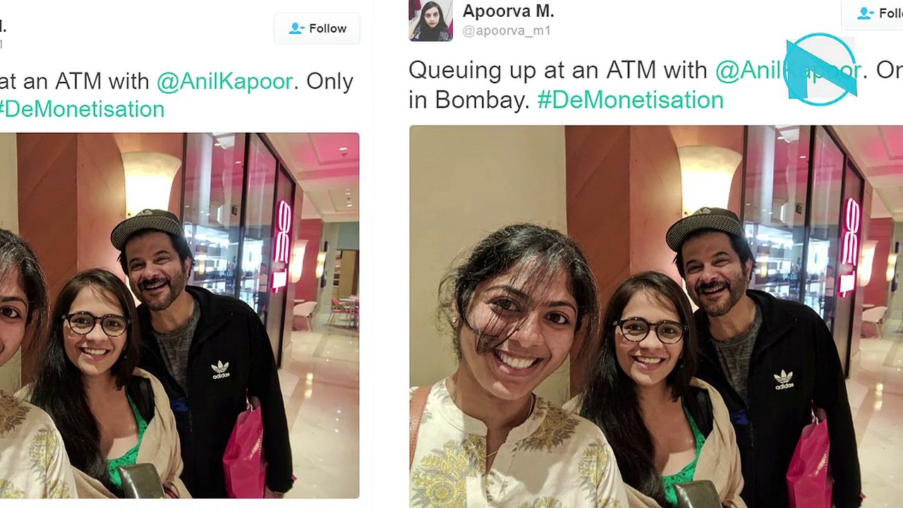 Demonetisation- Anil Kapoor clicks selfie with fans while queuing up at ATM