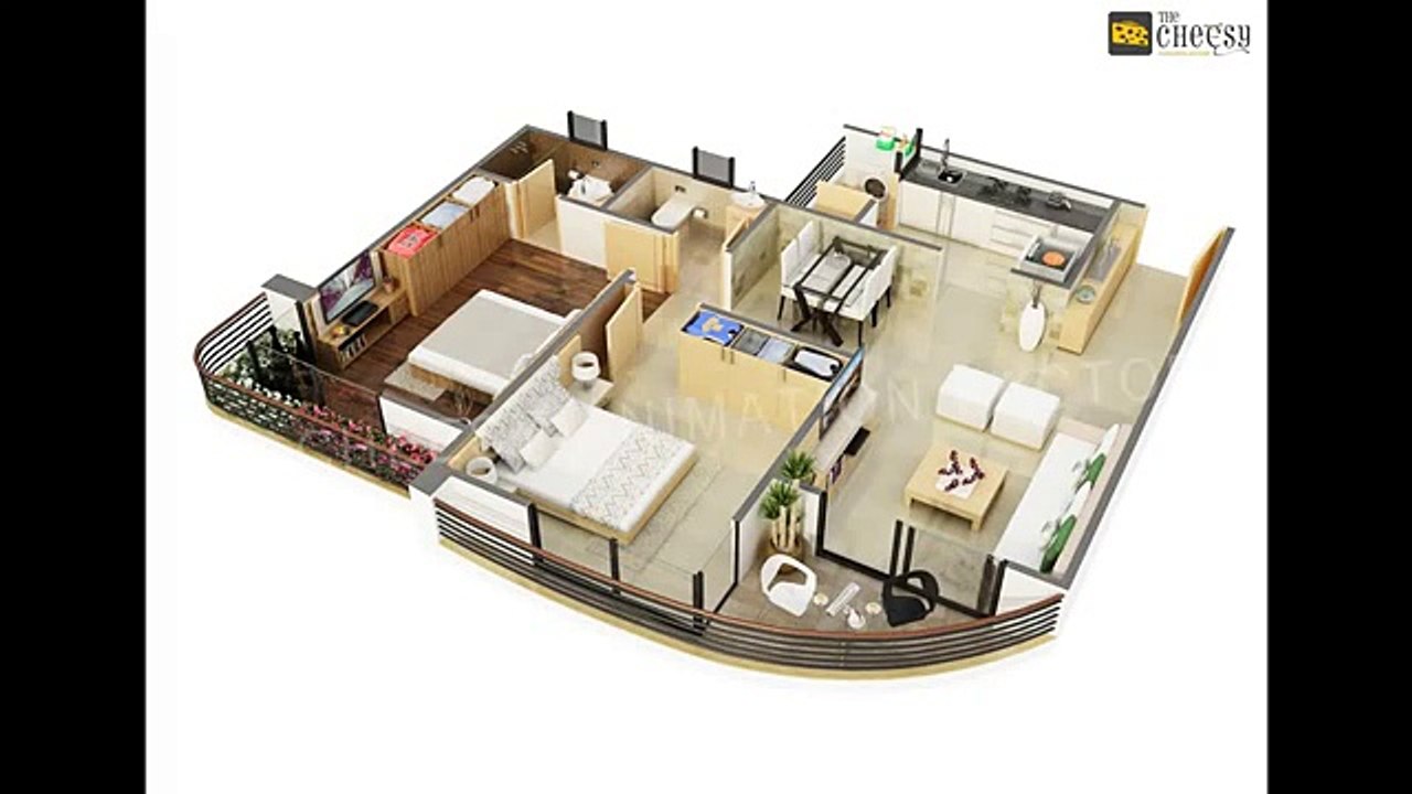 3D Floor plan Home  Villa Hotel Rendering