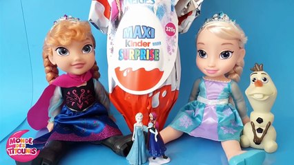 Maxi oeuf surprise Kinder REINE DES NEIGES avec Elsa et Anna Touni Toys