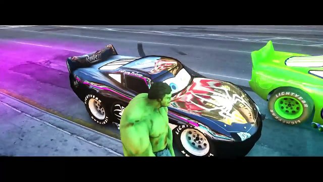 ♬ Hoạt hình người nhện đua xe | Ô tô đồ chơi trẻ em #59 - Hulk đua xe