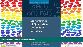 FAVORIT BOOK Econometrics of Qualitative Dependent Variables (Themes in Modern Econometrics) READ