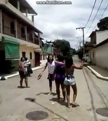 Girl Fight on Road in Governador Valadares, Minas Gerais, Brazil