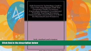 Pre Order Holt Science   Technology Grade 7 (Tn) One-stop Planner with Test Generator (With Tn