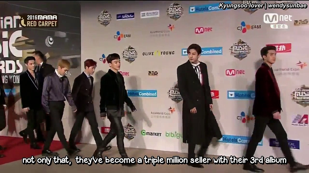 [ENG] 161202 MAMA 2016- EXO Red Carpet