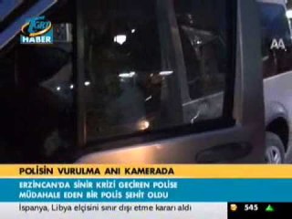 Erzincan'da polisin vurulma anı kamerada