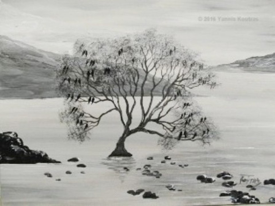 How to Paint Peaceful Lake - Easy to Paint - Acrylic Painting on Canvas