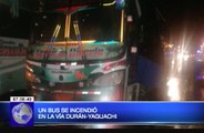 Un bus se incendió en la vía Durán-Yaguachi