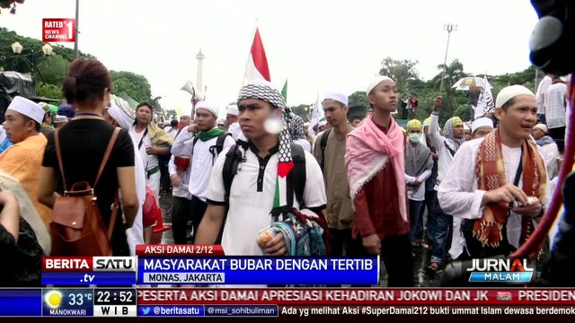 Tertibnya Peserta Aksi Damai 2 Desember Membubarkan Diri
