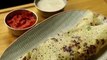 rava dosa with aloo masala recipe _ instant onion rava dosa with aloo bhaji