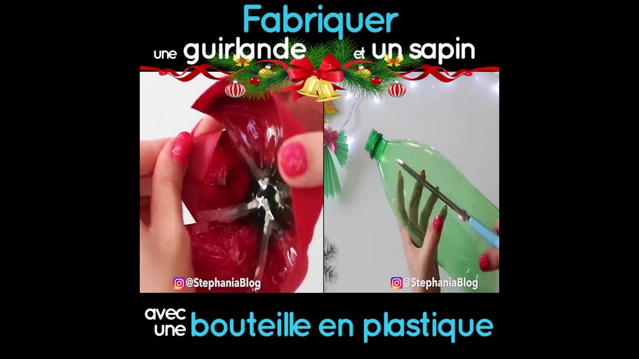 Une guirlande et un sapin en plastique, du fait maison pour un résultat au top !