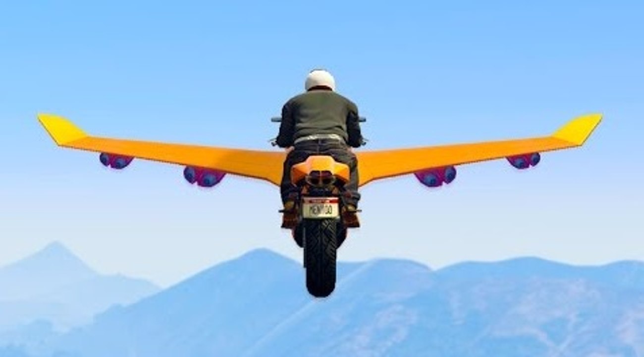 KWEBBELKOP-EXTREMELY MODDED FLYING BIKE RACE! (GTA 5 Funny Moments)