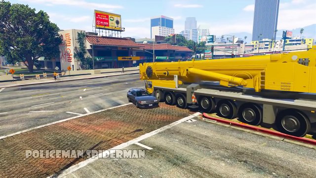 Hoạt hình người nhện đua xe | Ô tô đồ chơi trẻ em #38 - Người nhện lái xe cần cẩu