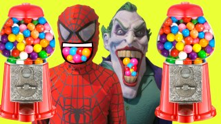 Giant Dubble Bubble Gumball Machine - Spiderman Bubble Gum Challenge - SUPER GROSS