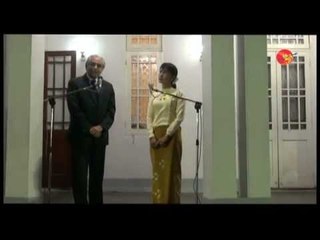 Mr Vijay Nambiar and Suu Kyi's press conference.
