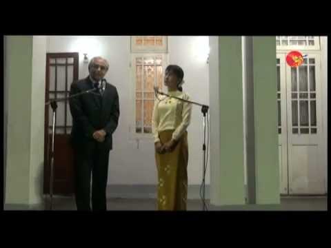 Mr Vijay Nambiar and Suu Kyi's press conference.