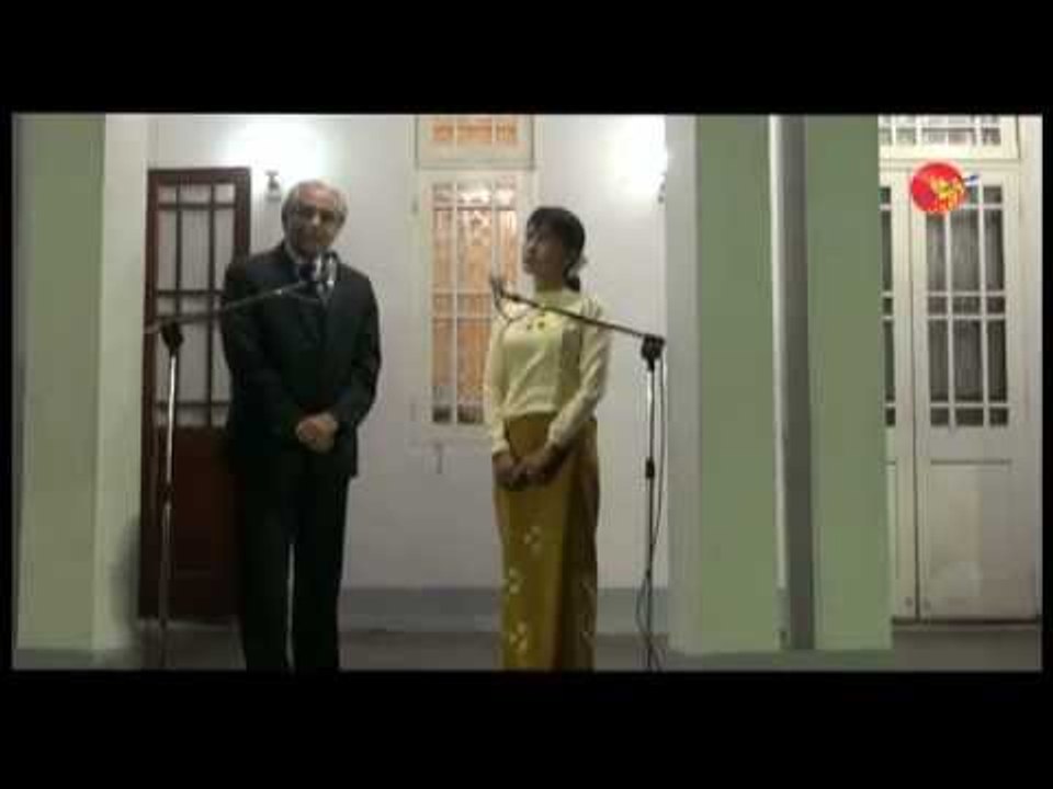 Mr Vijay Nambiar and Suu Kyi's press conference.