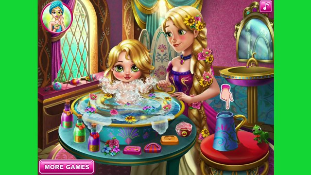 La Princesa Rapunzel baña a su Bebé Juegos para Niños y Niñas Canciones para dormir Bebés Lesso