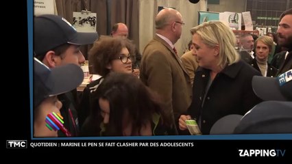 Quotidien : Marine Le Pen se fait clasher par des adolescents au salon du cheval (Vidéo)