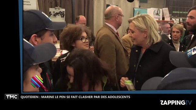 Quotidien : Marine Le Pen se fait clasher par des adolescents au salon du cheval (Vidéo)