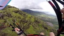Paragliding through a tiny gap between two buildings!! (People are Awesome)