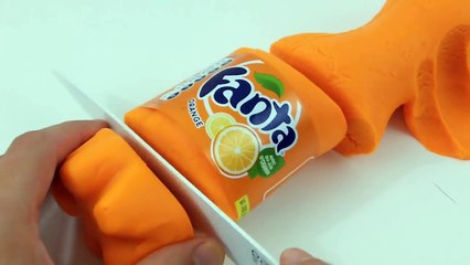 Comment faire une bouteille de Fanta en pâte à modeler Play Doh - Play Doh bottle Fanta
