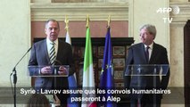 Lavrov assure que les convois humanitaires atteindront Alep