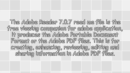 Adobe Reader 7.0 Software (Read Me)