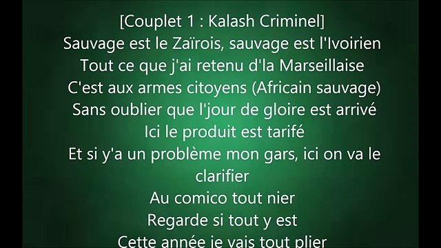 Kalash Criminel Carré VIP Paroles Lyric