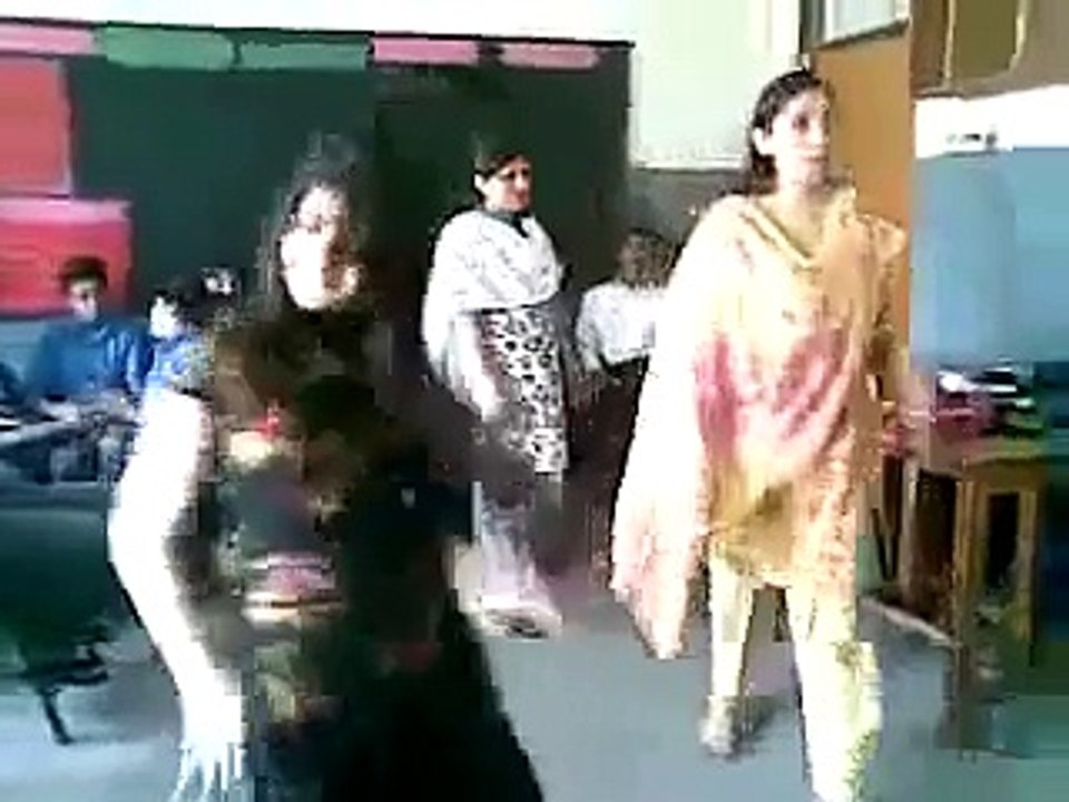 Girl hot dance at school class room and teacher coming watch that