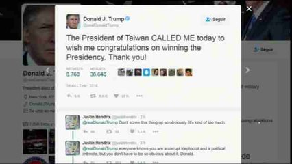 Trump habla con presidenta Taiwán tras casi 40 años sin relaciones con EEUU
