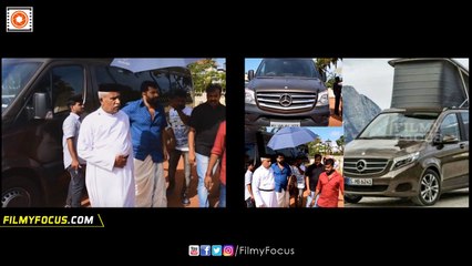 Mammootty's New Mercedes Benz Carvan At The Great Father Movie Location Spot - Filmyfocus.com