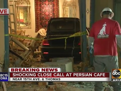 Car plows into Phoenix restaurant; impairment suspected