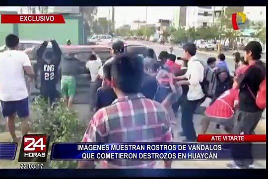 Imágenes muestran rostros de sujetos que causaron destrozos en Huaycán