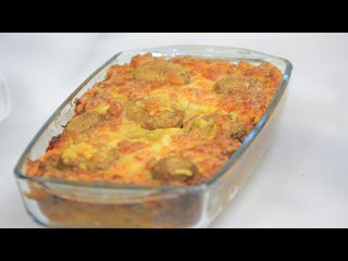 صينية لحمة مفرومة بالمشروم | نجلاء الشرشابي