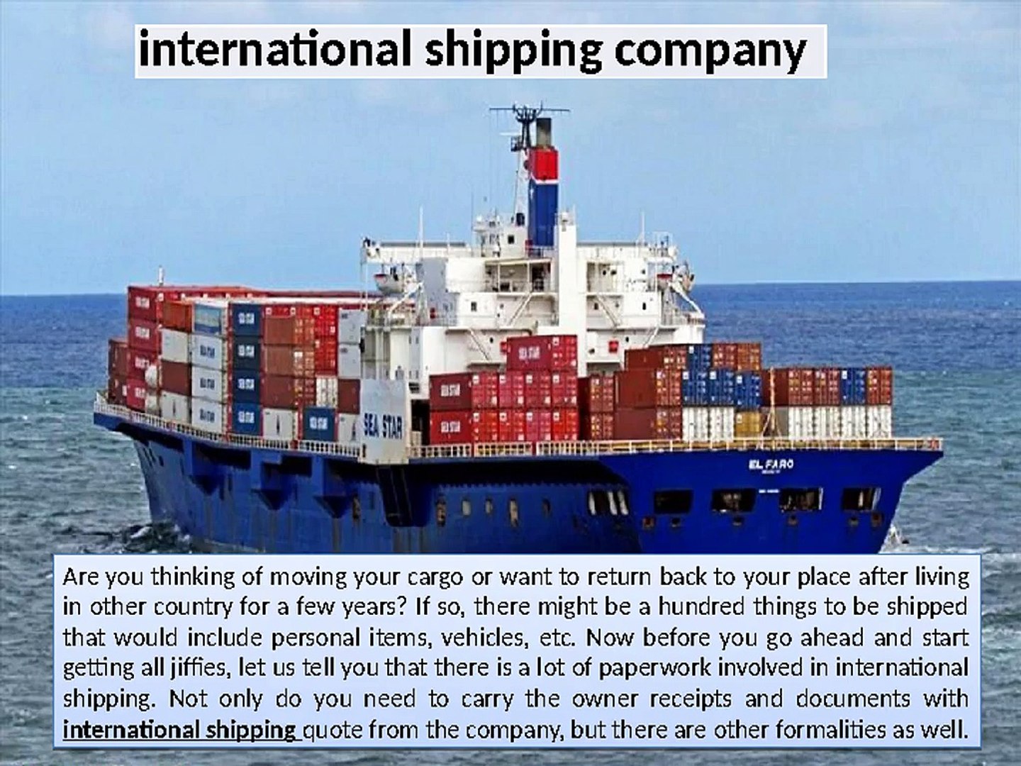 ⁣international shipping company