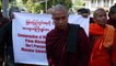 El conflicto rohinyá provoca una protesta de monjes budistas birmanos ante la embajada de Malasia