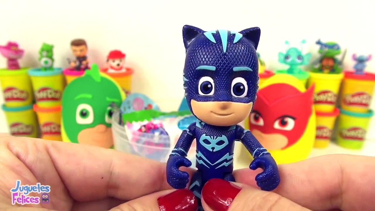 3 Huevos Sorpresas de PJ Masks Héroes en Pijamas en Español de Plastilina Play Doh YouTube