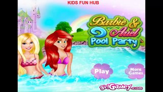 Ariels Party Games for Kids - Barbie And Ariel Swimming Pool Party Games