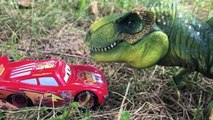 Disney Pixar Cars Lightning McQueen Dreams Attacked by Giant T REX Dinosaur Discovery Kids Tow Mater