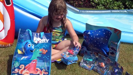 Finding Dory Movie Surprise Toys + Giant inflatable Water Slide | The Disney Toy Collector