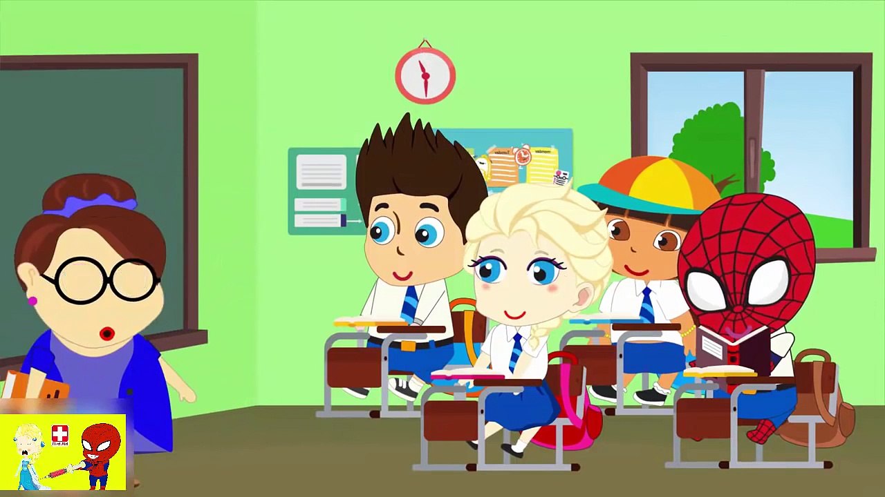 Frozen Elsa Mermaid Treated by Doctor! Spiderman vs Maleficent Finger Family Song Nursery Rhymes