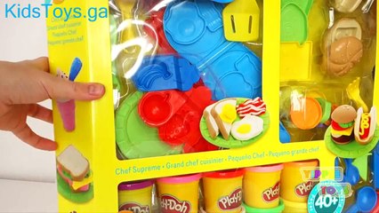 Play Doh Playset Food Kitchen Hamburger Ice Cream Waffles Breakfast