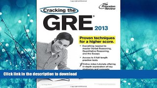 Read Book Cracking the GRE with DVD, 2013 Edition (Graduate School Test Preparation) #A# On Book