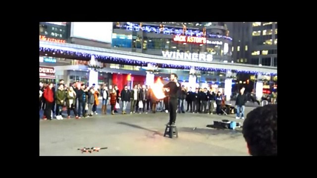 Busking at Yonge-Dundas