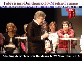 Télévision-Bordeaux-33-Média-France Meetin de Jean-luc Mélenchon Bordeaux 2016